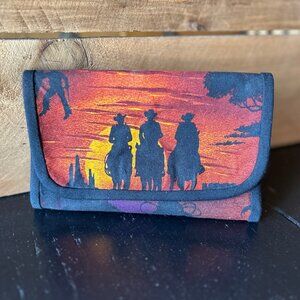 Handmade Cotton Cowboy Bifold Wallet Zipper Pocket Flap Closure NEW